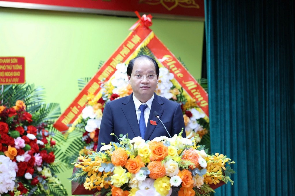 Đồng chí Nguyễn Doãn Toản - Ủy viên Ban Thường vụ, Trưởng ban Tuyên giáo và Dân vận Thành ủy Hà Nội phát biểu chỉ đạo tại Đại hội