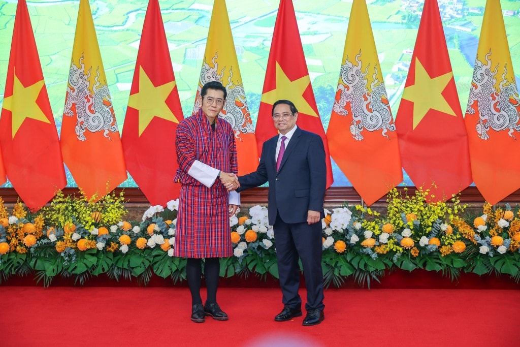 Thủ tướng Phạm Minh Chính hội kiến Quốc vương Bhutan - Ảnh: VGP/Nhật Bắc Thủ tướng Phạm Minh Chính hội kiến Quốc vương Bhutan - Ảnh: VGP/Nhật Bắc