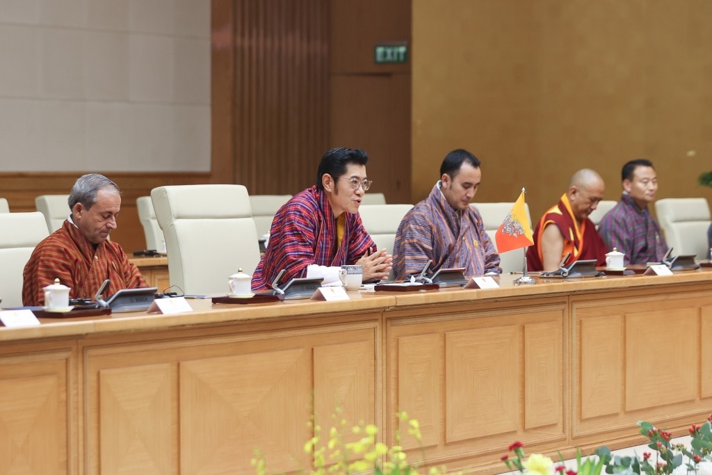 Quốc vương Bhutan bày tỏ, Bhutan coi Việt Nam là đối tác tin cậy và quan trọng ở khu vực, cam kết thúc đẩy hợp tác với Việt Nam trong thời gian tới - Ảnh: VGP/Nhật Bắc Quốc vương Bhutan bày tỏ, Bhutan coi Việt Nam là đối tác tin cậy và quan trọng ở khu vực, cam kết thúc đẩy hợp tác với Việt Nam trong thời gian tới - Ảnh: VGP/Nhật Bắc