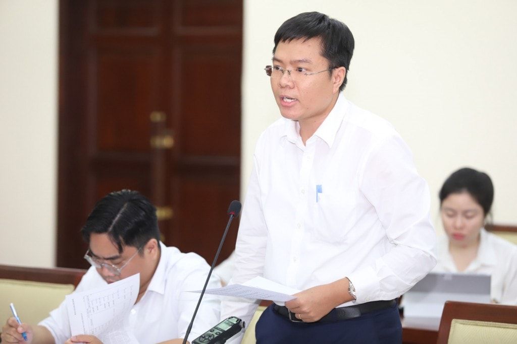 Anh Nguyễn Đăng Khoa trao đổi tại hội nghị. Ảnh: Ngô Tùng