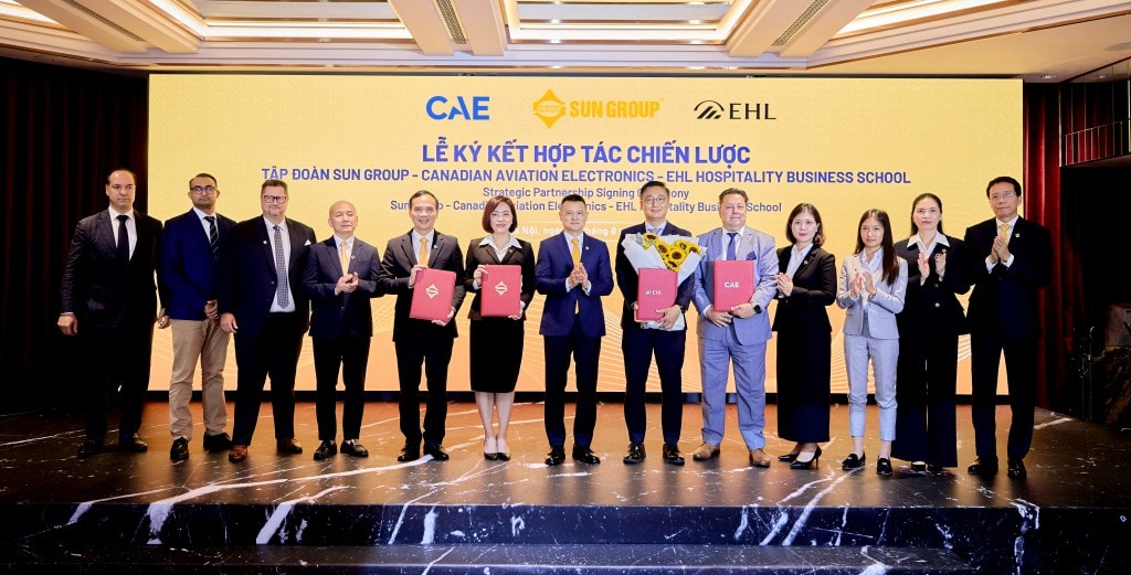 Sun Group “bắt tay” với 2 đối tác quốc tế hàng đầu trong lĩnh vực đào tạo hàng không và quản trị khách sạn là CAE và EHL