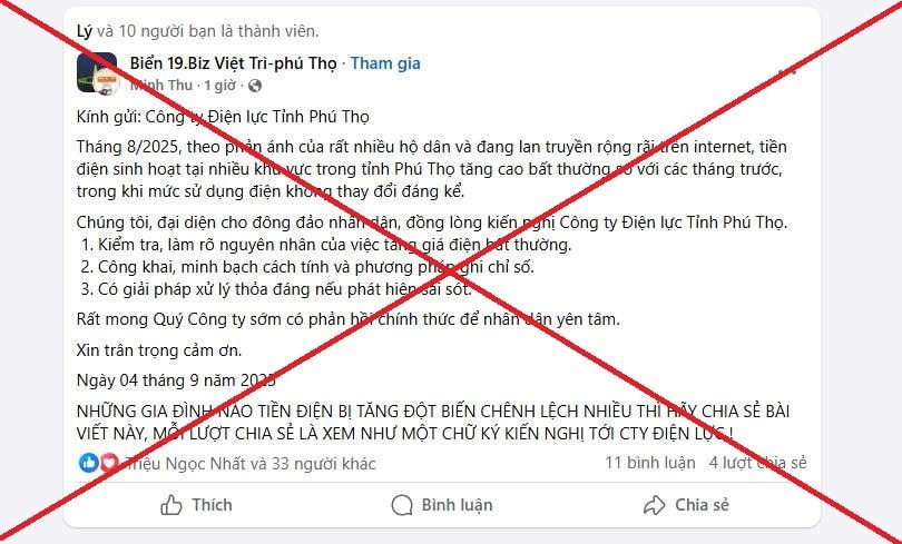 Những thông tin cùng nội dung không kiểm chứng được chia sẻ trên các Facebook cá nhân