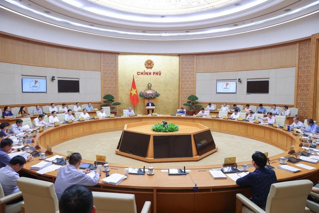 Thủ tướng Phạm Minh Chính chủ trì phiên họp Chính phủ thường kỳ tháng 8/2025 - Ảnh: VGP/Nhật Bắc