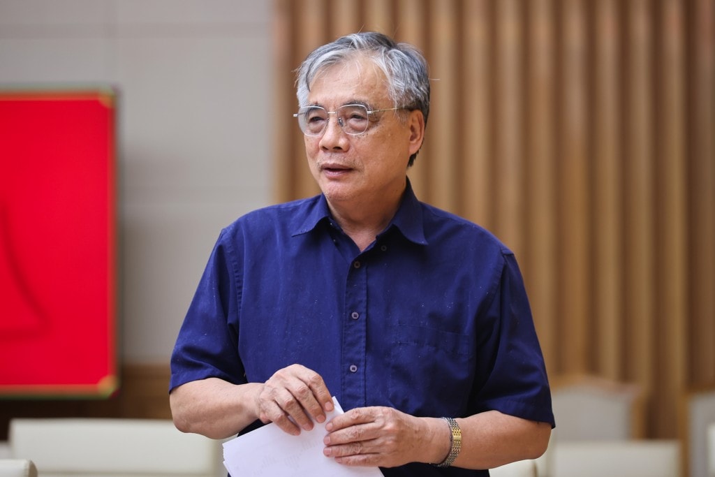PGS.TS Trần Đình Thiên, nguyên Viện trưởng Viện Kinh tế Việt Nam, thành viên Hội đồng Tư vấn chính sách phát biểu - Ảnh: VGP/Nhật Bắc