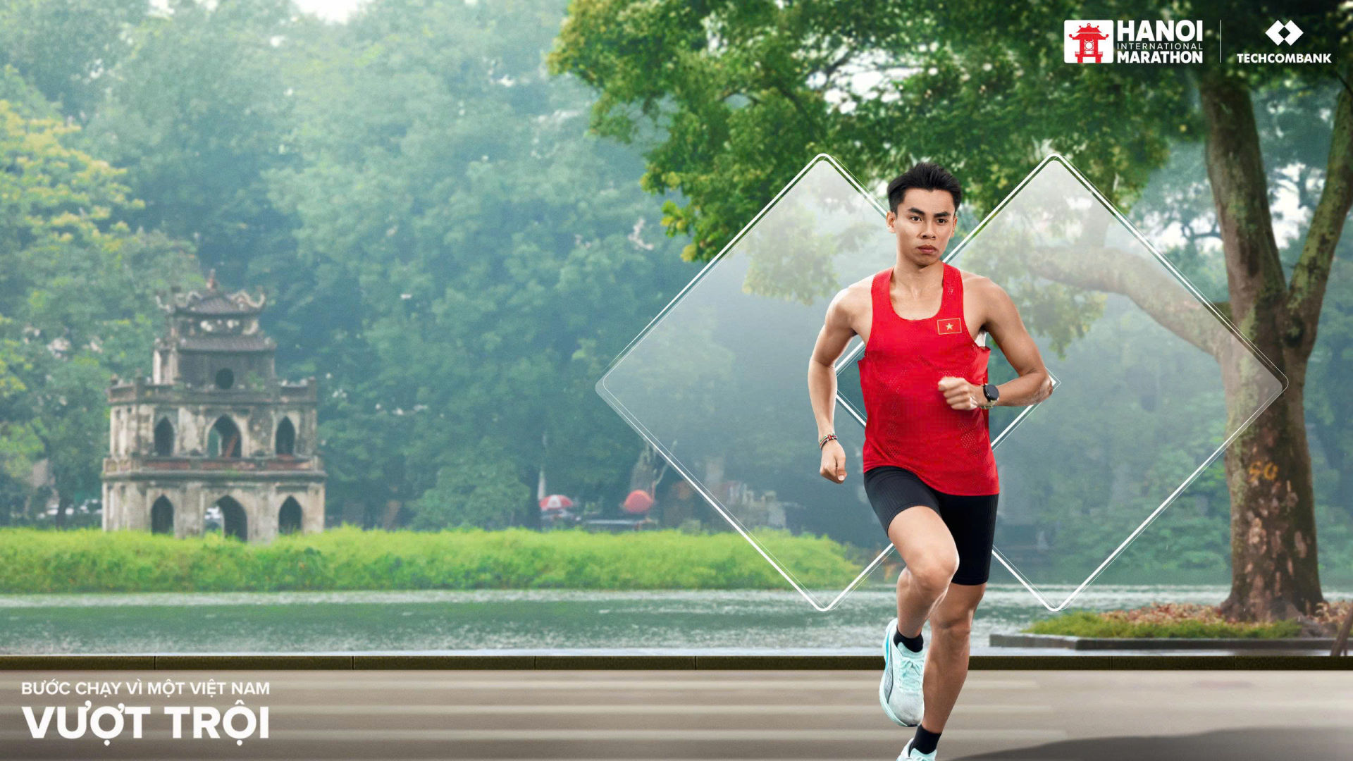 Lần đầu tiên AI đồng hành cùng vận động viên tại giải Marathon Quốc tế Hà Nội Techcombank tại Việt Nam. Ảnh BTC