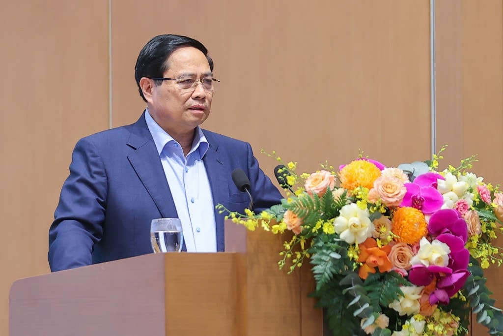 Thủ tướng chỉ rõ 6 nhiệm vụ tổng quát về phát triển khoa học, công nghệ, đổi mới sáng tạo, chuyển đổi số và Đề án 06 mà các cấp, các ngành, các địa phương phải tập trung triển khai, trong đó tất cả các bộ, ngành, địa phương phải hoàn thiện cơ sở dữ liệu chậm nhất trong quý IV/2025 - Ảnh: VGP/Nhật Bắc