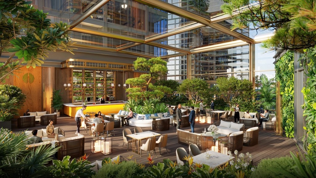 Garden Café với thiết kế giúp con người gần gũi hơn với thiên nhiên.  Ảnh: Sun Property.