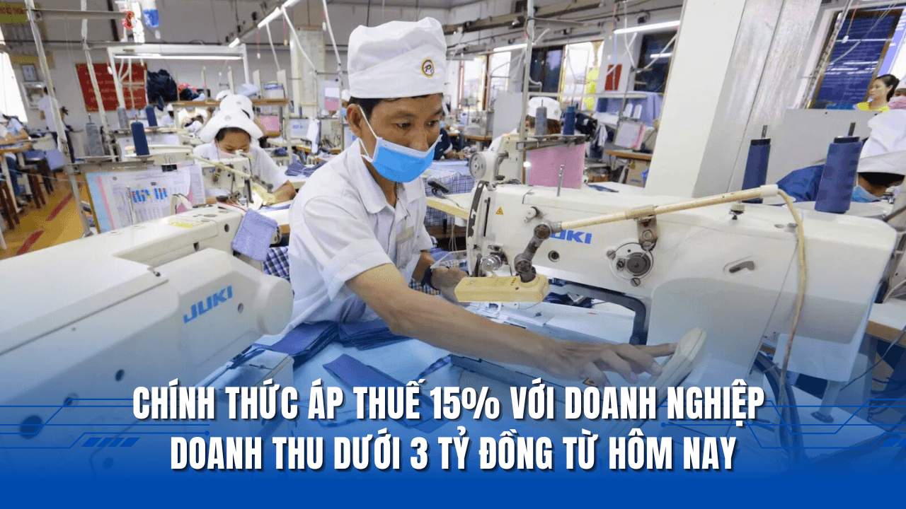 Chính thức áp thuế 15% với doanh nghiệp doanh thu dưới 3 tỷ đồng từ hôm nay 1/10/2025