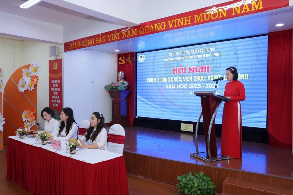 Trường Mầm non Việt Triều Hữu Nghị tổ chức Hội nghị cán bộ, công chức, viên chức, người lao động năm học 2025-2026