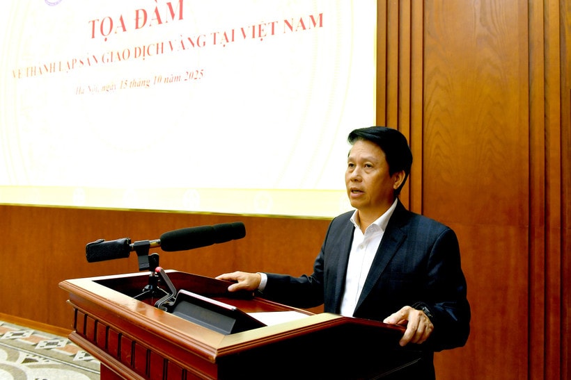 Phó Thống đốc Ngân hàng Nhà nước Phạm Tiến Dũng phát biểu tại Tạo đàm. (Ảnh: Vietnam+)