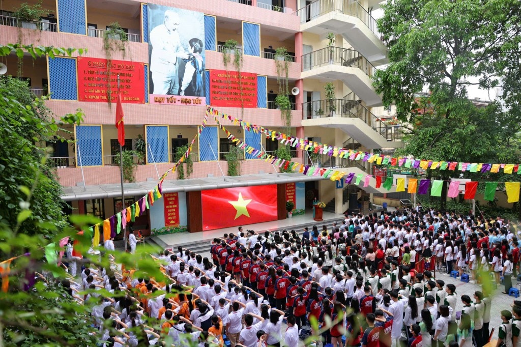 Lễ bế giảng năm học 2024 - 2025 của trường THCS Quỳnh Mai. (Ảnh: Thanh Tùng)