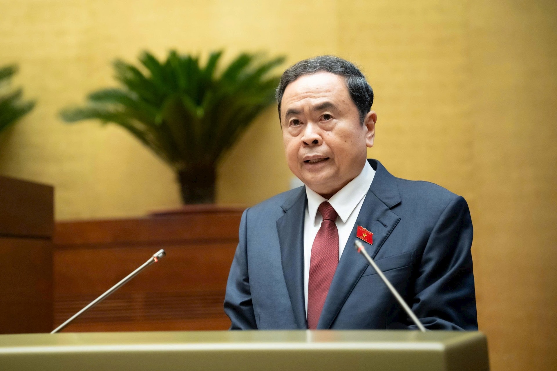 Chủ tịch Quốc hội Trần Thanh Mẫn phát biểu khai mạc kỳ họp. Ảnh: media.quochoi.vn