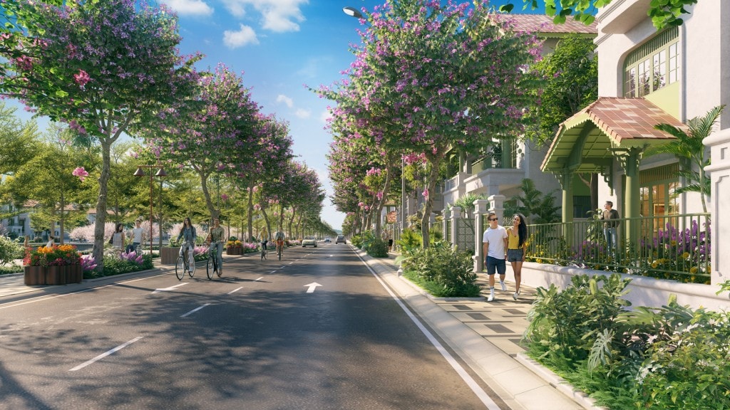 Không gian sống phủ đầy sắc xanh tại Flora Avenue. (Ảnh phối cảnh: Sun Property)