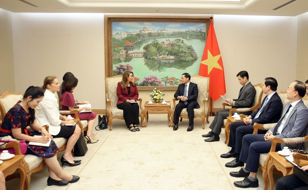 Phó Tổng Thư ký LHQ, Giám đốc điều hành UNODC đánh giá cao cam kết mạnh mẽ và những đóng góp có trách nhiệm của Việt Nam vào những nỗ lực chung của cộng đồng quốc tế trong đấu tranh phòng, chống tội phạm - Ảnh: VGP/Hải Minh