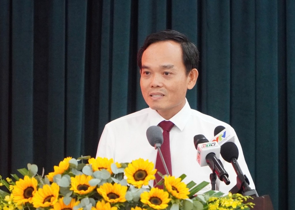 Bí thư Thành ủy TP Hồ Chí Minh Trần Lưu Quang phát biểu tại hội nghị