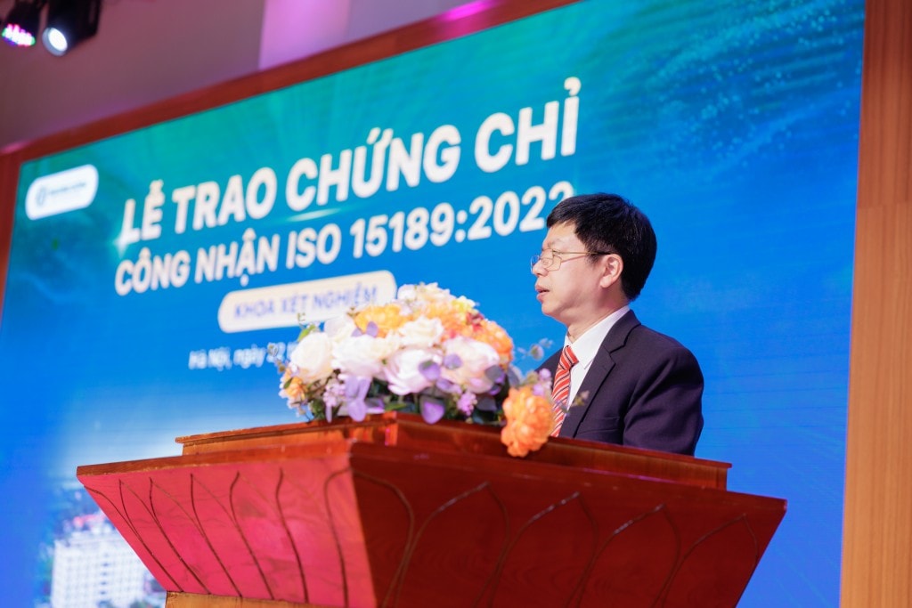 TS.BS Nguyễn Trọng Khoa (Phó Cục trưởng Cục Quản lý Khám chữa bệnh, Bộ Y tế) phát biểu tại buổi lễ