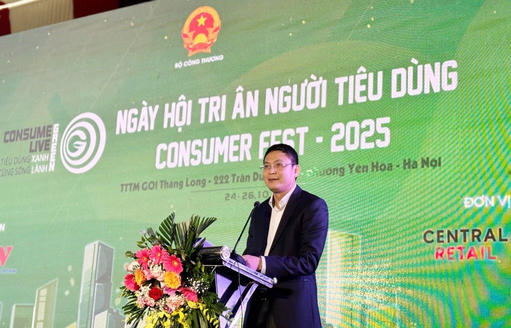Chủ tịch Ủy ban Cạnh tranh Quốc gia, Bộ Công thương Trịnh Anh Tuấn phát biểu tại chương trình.