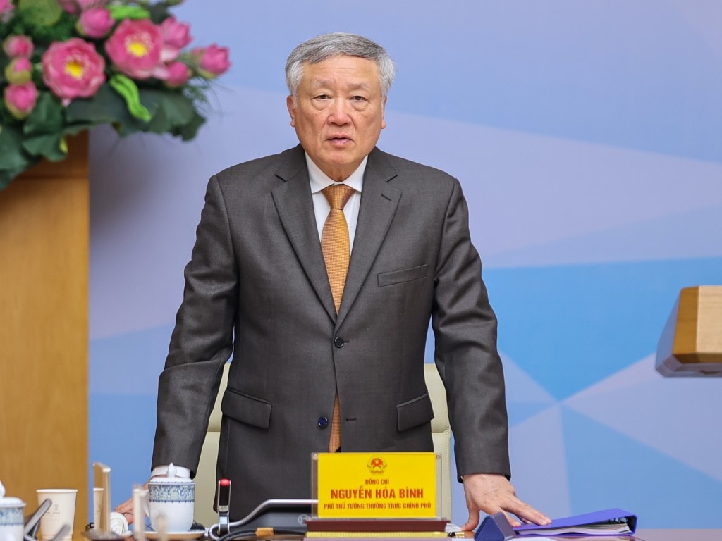 Phó Thủ tướng Thường trực Chính phủ Nguyễn Hoà Bình phát biểu - Ảnh: VGP/Nhật Bắc