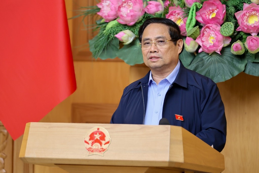 Thủ tướng phát biểu kết luận Phiên họp lần thứ hai của Ban Chỉ đạo quốc gia triển khai Nghị quyết số 68-NQ/TW của Bộ Chính trị về phát triển kinh tế tư nhân - Ảnh: VGP/Nhật Bắc
