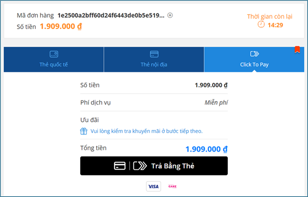 Phương thức thanh toán Click to Pay đang được nhiều trang thương mại điện tử tích hợp, giúp khách hàng mua sắm thuận tiện và an toàn hơn