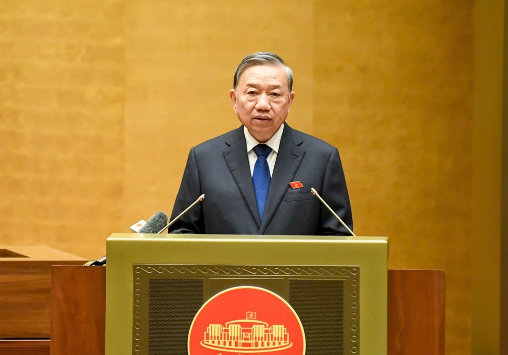 Tổng Bí thư Tô Lâm phát biểu.
