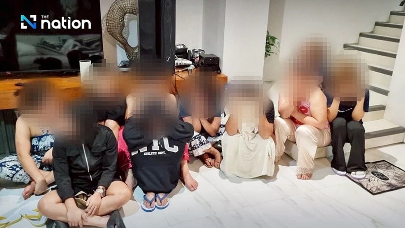 Một nhóm đối tượng bị bắt giữ. (Nguồn: nationthailand)