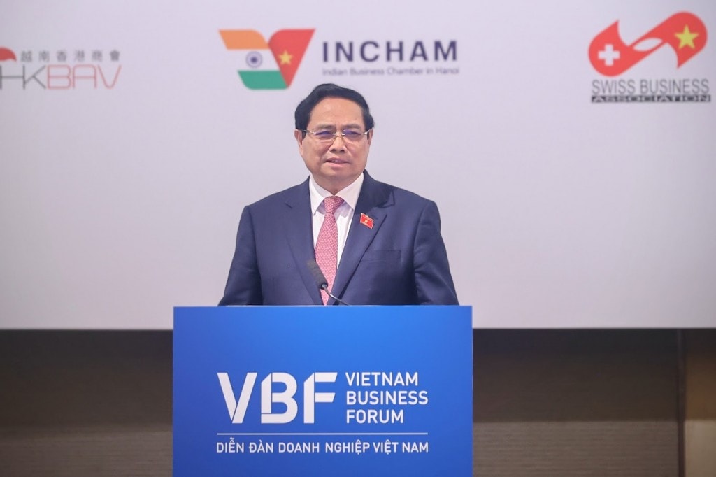 Thủ tướng Phạm Minh Chính đánh giá cao và trân trọng cảm ơn sự ủng hộ, hợp tác, giúp đỡ của bạn bè, đối tác quốc tế, sự tham gia của cộng đồng doanh nghiệp, góp phần giúp Việt Nam đạt được những thành tựu quan trọng trên các lĩnh vực - Ảnh: VGP/Nhật Bắc