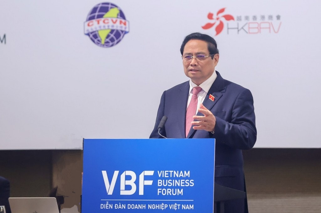 Thủ tướng cho biết, Việt Nam xác định 2 mục tiêu chiến lược 100 năm; phấn đấu tăng trưởng 8% trong năm 2025, 2 con số trong những giai đoạn tiếp theo - Ảnh: VGP/Nhật Bắc