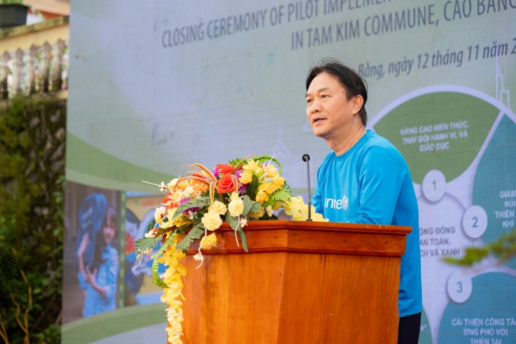 ông Lý phát Việt Linh, Quản lý chương trình Giảm nhẹ rủi ro thiên tai và Biến đổi khí hậu, Tổ chức UNICEF Việt Nam phát biểu