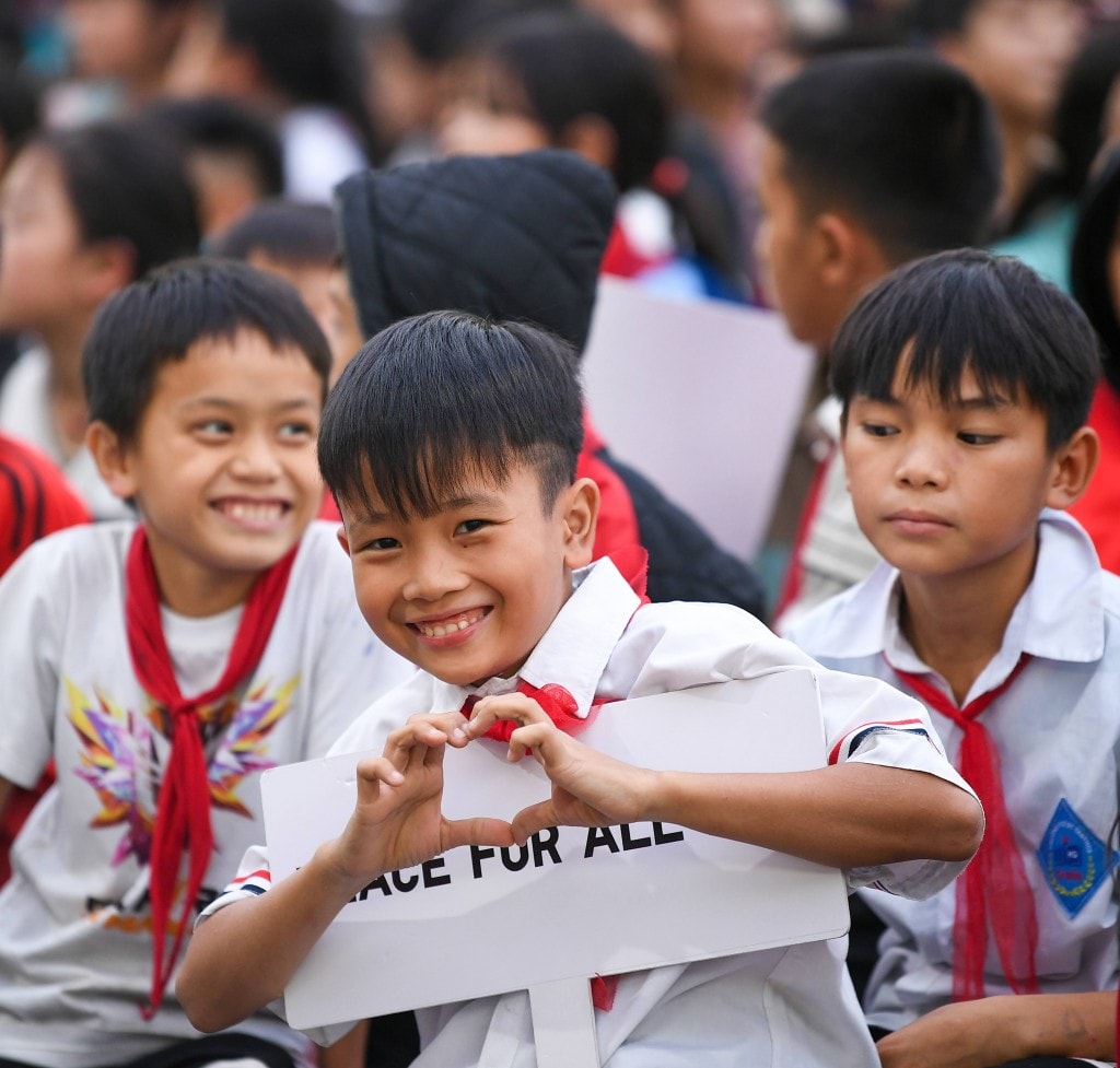 Các em học sinh trường PTDT Bán trú Tiểu học & THCS Tả Nhìu