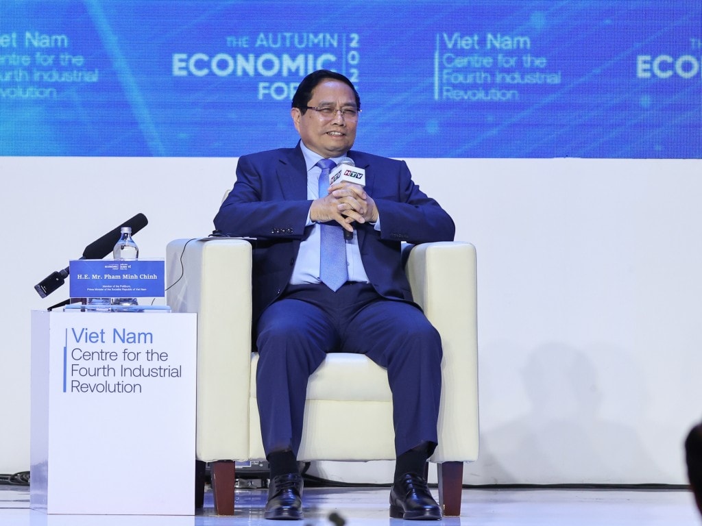 Thủ tướng chia sẻ về những yếu tố định hình Việt Nam trong kỷ nguyên vươn mình - Ảnh: VGP/Nhật Bắc