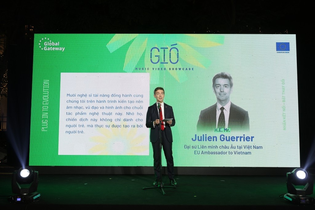Đại sứ Liên minh châu Âu tại Việt Nam, ông Julien Guerrier phát biểu tại sự kiện