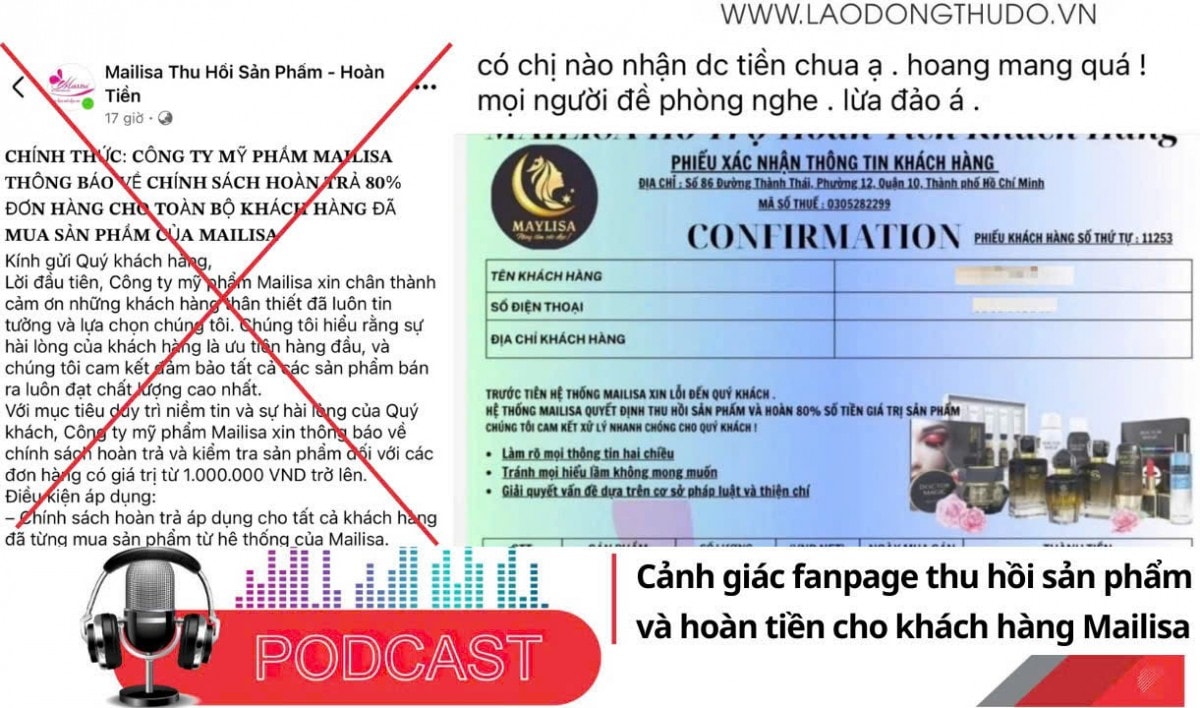 Điểm những tin nổi bật sáng ngày 7/12/2025: Cảnh giác fanpage thu hồi sản phẩm và hoàn tiền cho khách hàng Mailisa