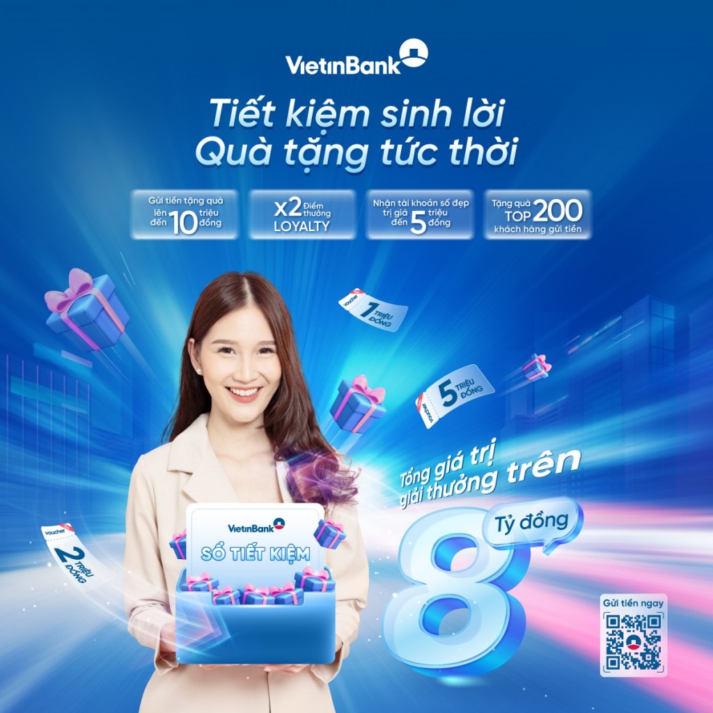 VietinBank tặng thêm ưu đãi cho khách hàng gửi tiết kiệm cuối năm