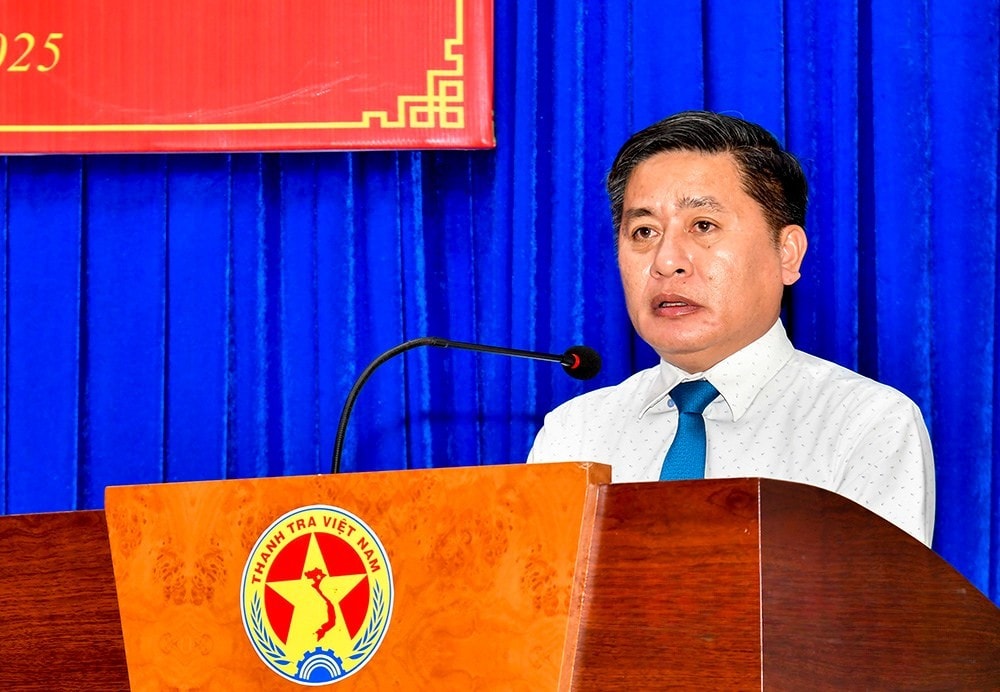 Tân Chánh thanh tra tỉnh Hoàng Phương Thảo phát biểu nhận nhiệm vụ 