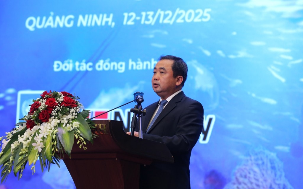 Bộ trưởng Bộ Nông nghiệp và Môi trường Trần Đức Thắng phát biểu khai mạc Diễn đàn - Ảnh: VGP/Minh Khôi