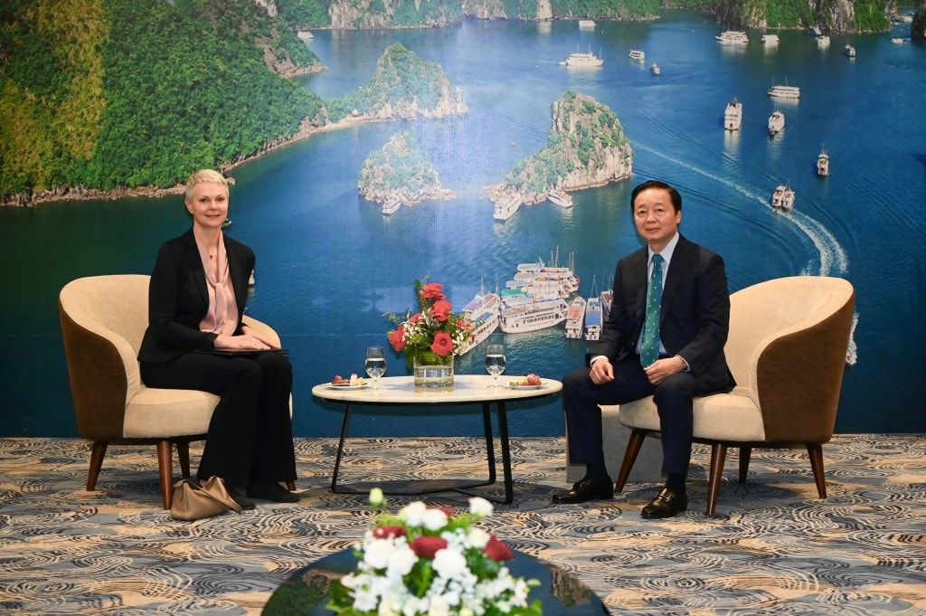 Phó Thủ tướng Trần Hồng Hà tiếp Đại sứ Na Uy tại Việt Nam Hilde Solbakken - Ảnh: VGP/Minh Khôi