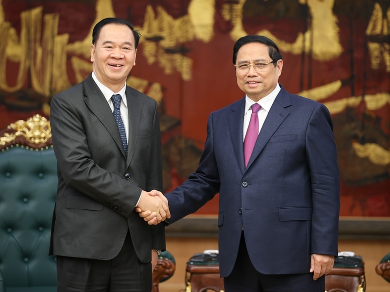 Thủ tướng Phạm Minh Chính tiếp Bộ trưởng Bộ Giáo dục và Thể thao Lào- Ảnh 1.