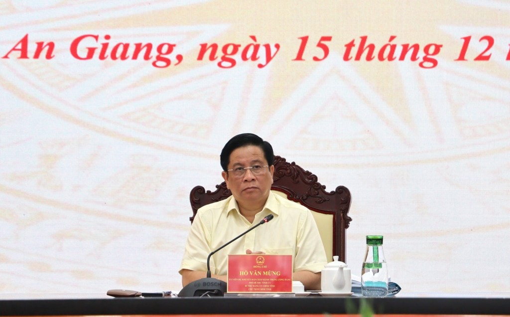 Chủ tịch UBND tỉnh Hồ Văn Mừng phát biểu chỉ đạo tại cuộc họp (ảnh: Như Ngọc)