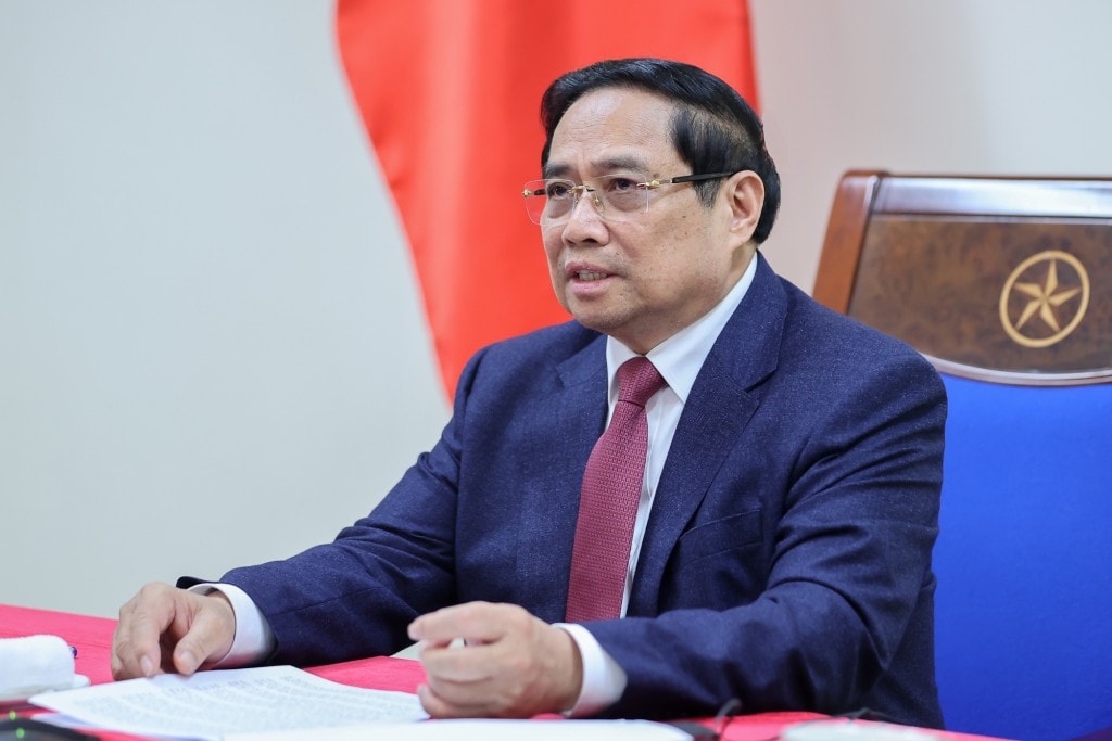Hai Thủ tướng bày tỏ lo ngại sâu sắc về những diễn biến căng thẳng giữa Campuchia - Thái Lan gần đây; mong muốn hai bên kiềm chế, không sử dụng vũ lực, tiến hành đối thoại, giải quyết bằng các biện pháp hòa bình - Ảnh: VGP/Nhật Bắc
