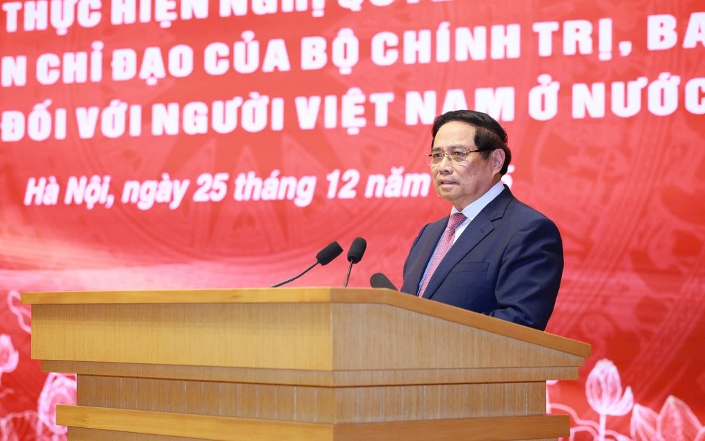 Thủ tướng làm rõ nhiều kết quả nổi bật sau hơn 20 năm thực hiện của Nghị quyết 36 của Bộ Chính trị đối với cộng đồng người Việt Nam ở nước ngoài - Ảnh: VGP/Nhật Bắc