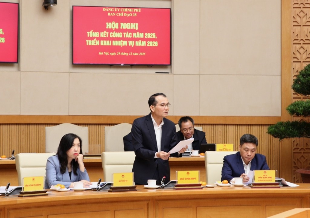 Phó Bí thư Đảng ủy VPCP Nguyễn Đức Minh phát biểu tại Hội nghị - Ảnh: VGP/Nguyễn Hoàng