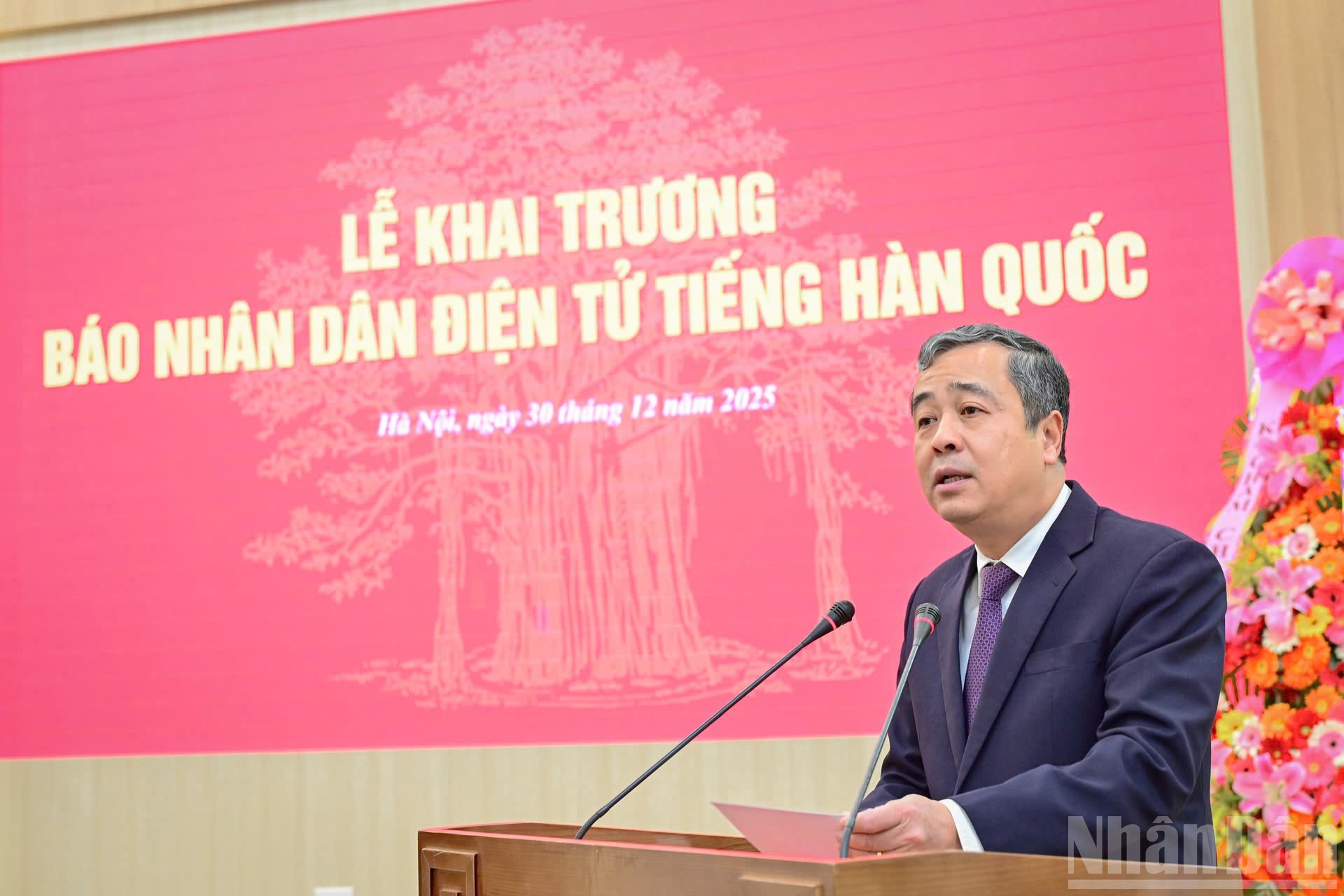 Đồng chí Ngô Đông Hải, Ủy viên Trung ương Đảng, Phó Trưởng Ban Tuyên giáo và Dân vận Trung ương phát biểu tại sự kiện. (Ảnh: BẢO LONG) ndo_br_z7380774576355-69e7e787365bc45318d4c73b6322de9c.jpg