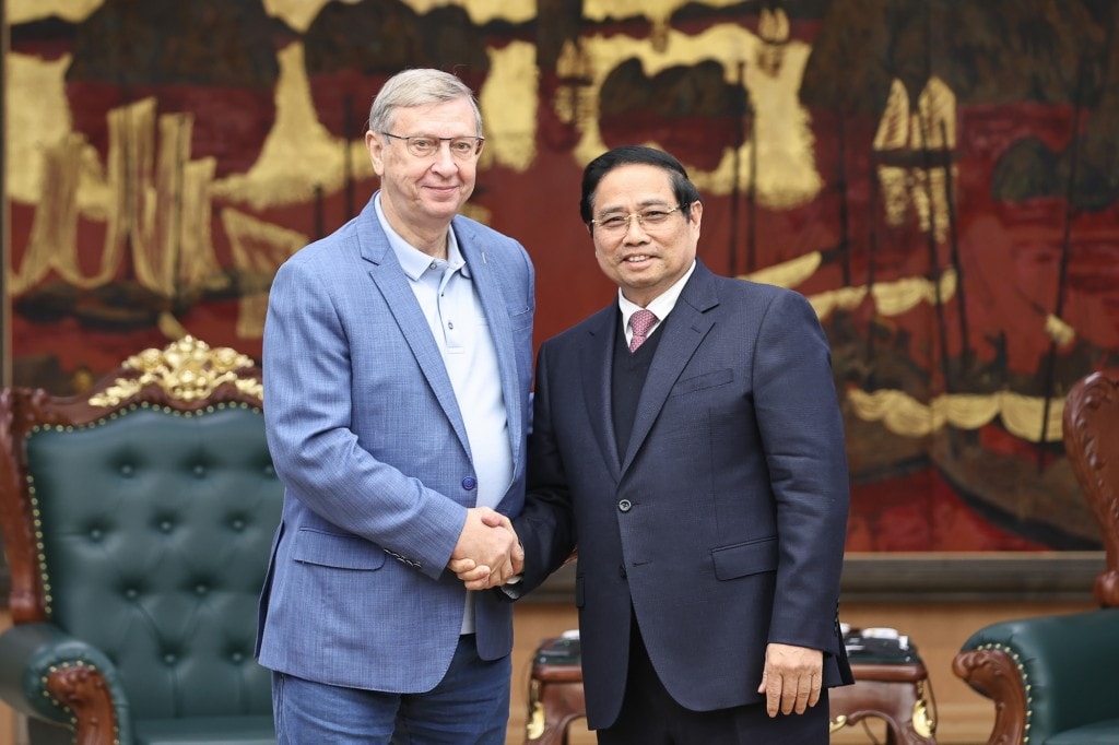 Thủ tướng Phạm Minh Chính tiếp ông Vladimir Petrovich Evtushenkov, Chủ tịch Tập đoàn AFK Sistema, Liên bang Nga - Ảnh: VGP/Nhật Bắc