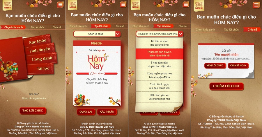 Chương trình Cầu Gì Hơn Phút Giây Này Bên Nhau được triển khai trên trang web Gia Đình Nestlé