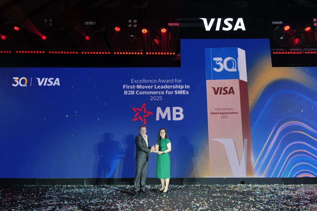 MB được Visa vinh danh với “Giải thưởng Xuất sắc dành cho Đơn vị Tiên phong trong Thương mại B2B cho SME 2025”