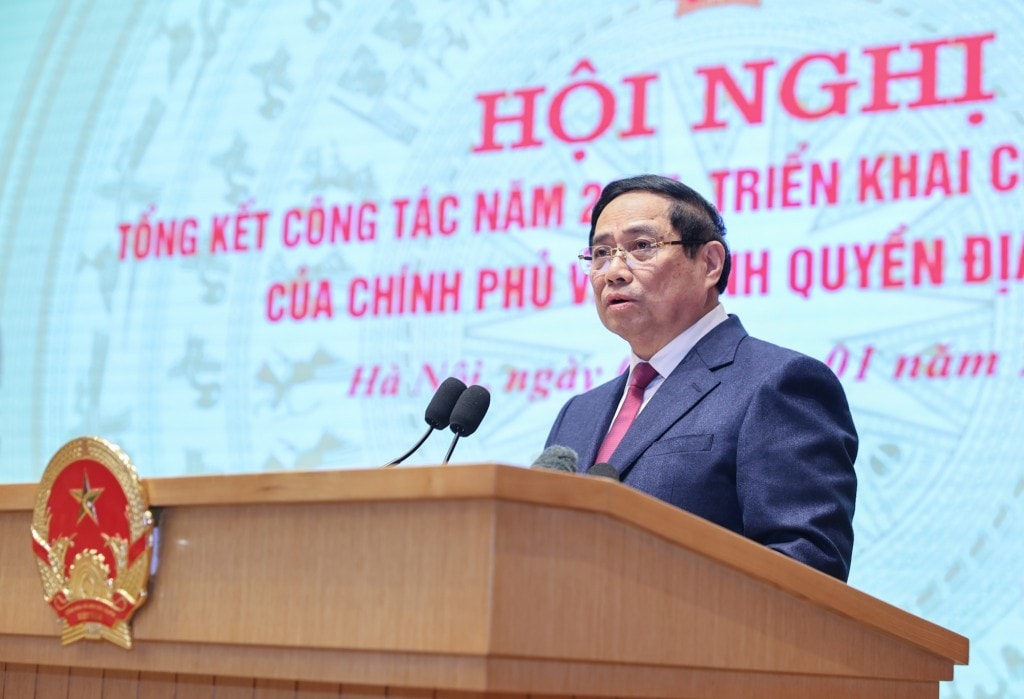 Thủ tướng Chính phủ Phạm Minh Chính phát biểu khai mạc Hội nghị - Ảnh: VGP/Nhật Bắc