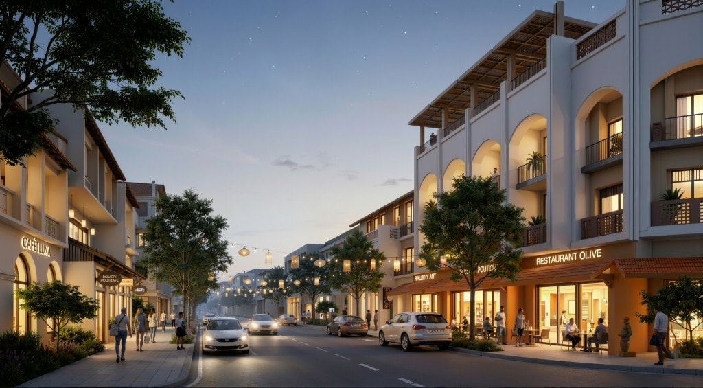 Đảo Nam là khu vực an cư – nghỉ dưỡng với các tòa tháp cao tầng, biệt thự và townhouse