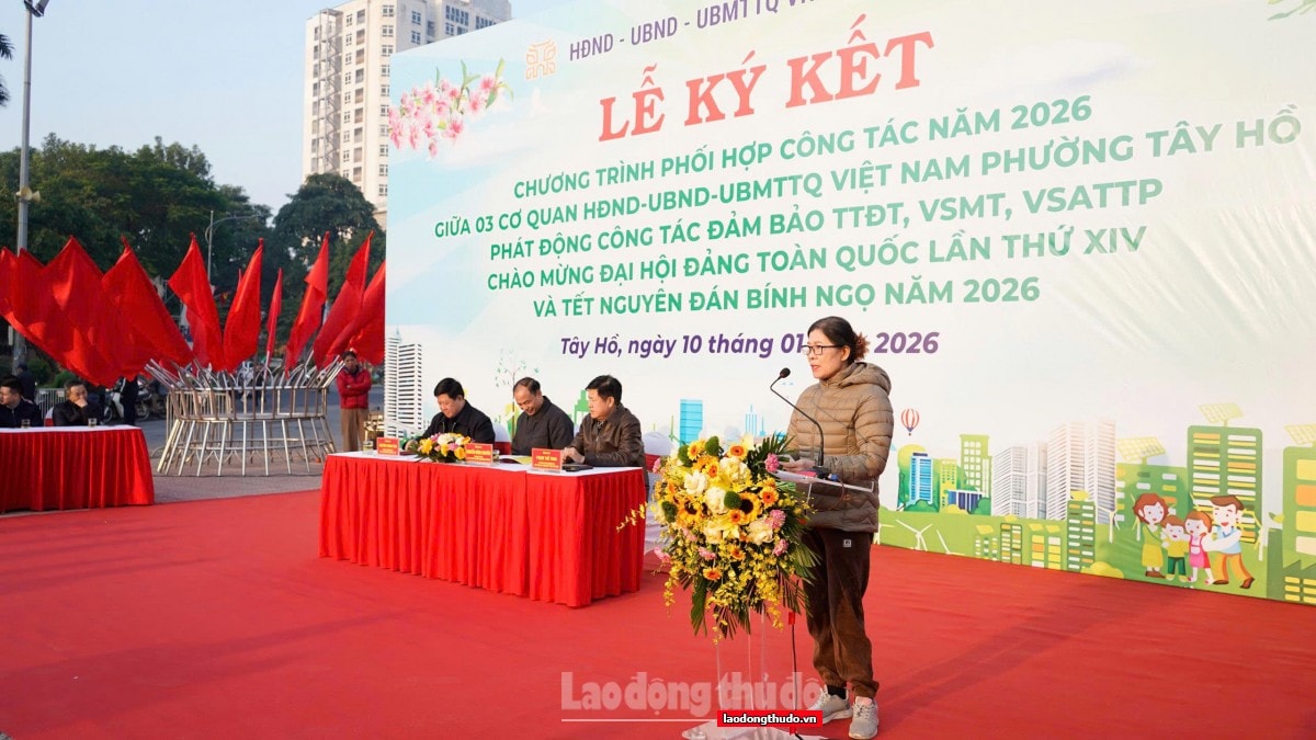 Phường Tây Hồ phát động cao điểm đảm bảo trật tự đô thị, vệ sinh môi trường chào mừng Đại hội XIV và Tết Bính Ngọ 2026