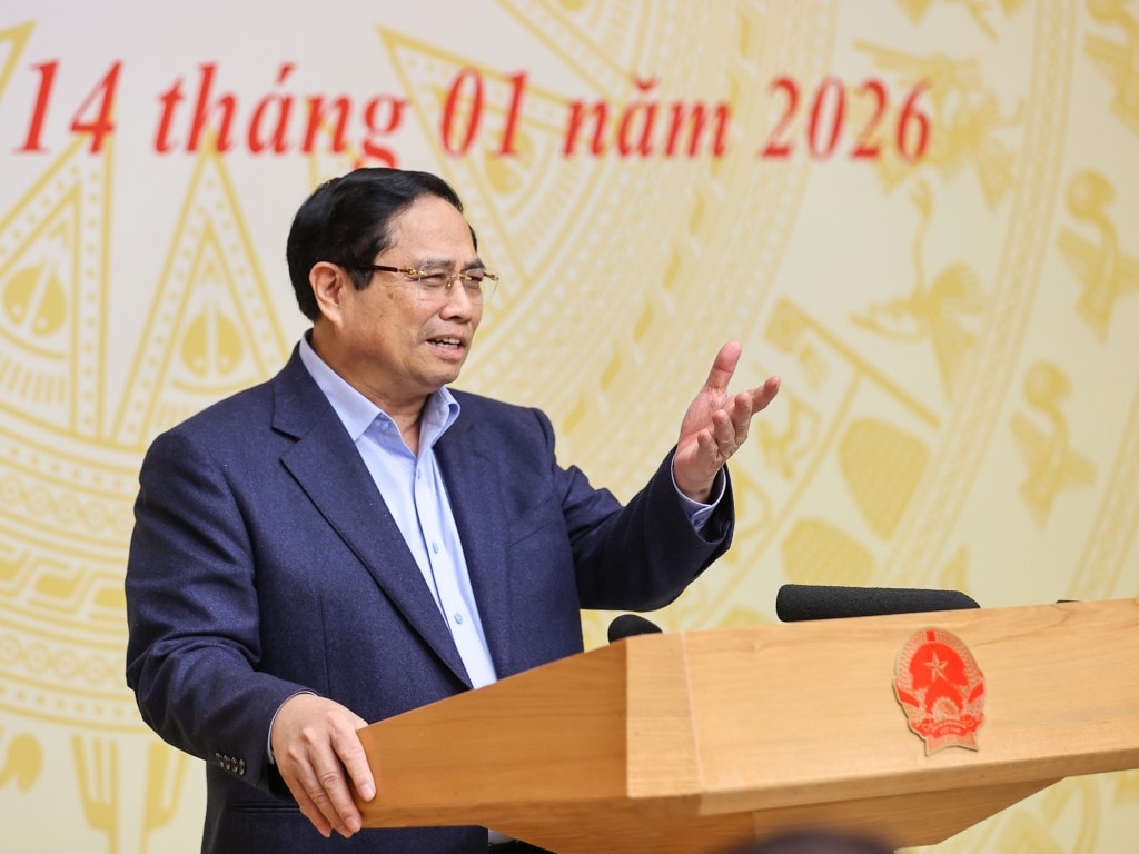 Thủ tướng Chính phủ Phạm Minh Chính chủ trì Hội nghị tổng kết công tác đôn đốc, triển khai thỏa thuận, cam kết quốc tế trong các hoạt động đối ngoại cấp cao, nhiệm kỳ 2021-2025 - Ảnh: VGP/Nhật Bắc